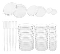 DELSEN 30 Pcs Petri Dish Set 70+55+30 mm Petri Dishes with Lids Sterile Plastic Petri Dishes Comes with 5 Plastic Transfer Pipettes for Lab,Biology,Microbiology Studies,Science Fair Project