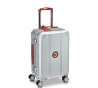 DELSEY Alur 55cm Cabin Spinner Suitcase, Aluminium Luggage, TSA Combination Latch Locks, Silver