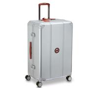 DELSEY Alur 76cm Spinner Suitcase, Aluminium Luggage, TSA Combination Latch Locks, Silver