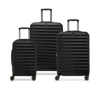 Delsey Helium Edge 2.0 3-Piece Hardside Luggage Set - Lightweight Polycarbonate, Tsa Lock, Smooth Wheels, Black