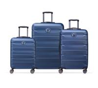 Delsey Paris Air Armour 4 wheels Suitcase set 3-piece with expansion pleat blue