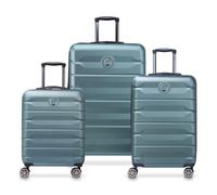 Delsey Paris Air Armour 4 wheels Suitcase set 3-piece with expansion pleat green