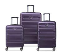 Delsey Paris Air Armour 4 wheels Suitcase set 3-piece with expansion pleat purple