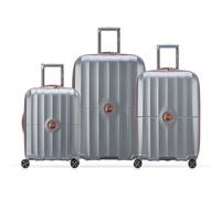 Delsey Paris Carrousel 4 wheels Suitcase set 3-piece with expansion pleat silver colored