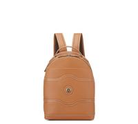 DELSEY Paris, Chatelet Leather Backpack, Cognac | 100% genuine leather, luggage band, padded laptop sleeve, padded shoulder straps, top carry handle, multiple pockets