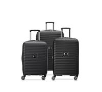 DELSEY Paris Cruise 3.0 Hardside Luggage with 2 Wheels, Black, 3 Piece Set (20/24/28), Hardside Expanding Suitcase with Swivel Wheels