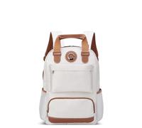 DELSEY PARIS Flanerie SE - Laptop Backpack 14 Inch - Parisian Design - Smart Organization - Luggage Strap - Lightweight Polyester Travel Backpack with Vegan Leather, Champagne