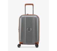 DELSEY Helium Ultimate 55cm Carry-On Suitcase, Expandable Hard Luggage, Silver