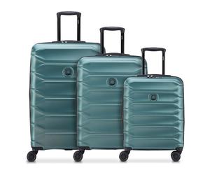 Delsey Paris Meteor 4 wheels Suitcase set 3-piece Expandable petrol