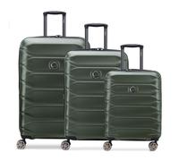 Delsey Paris Meteor 4 wheels Suitcase set 3-piece with expansion pleat olive
