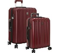 DELSEY PARIS Titanium Hardside Expandable Luggage with Spinner Wheels, Black Cherry Red, 2-Piece Set (21/25),207197704
