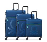 Delsey Paris x United Colors of Benetton Color Block 4-wheel suitcase set 3 pcs. blue