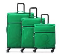 Delsey Paris x United Colors of Benetton Color Block 4-wheel suitcase set 3 pcs. green