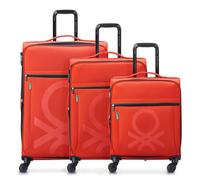 Delsey Paris x United Colors of Benetton Color Block 4-wheel suitcase set 3 pcs. red