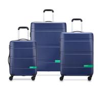 Delsey Paris x United Colors of Benetton Now Hardside 4-wheel suitcase set 3 pcs. with expansion fold blue