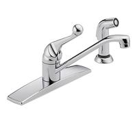 Delta 400LF-WF Classic Single-Handle Kitchen Faucet with Matching Side Sprayer, Chrome