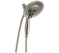 Delta 5-Spray In2ition 2-in-1 Dual Shower Head with Handheld Spray, Brushed Nickel, 3-Setting, Shower Head & Hand Shower, 2.5 GPM, Stainless