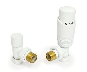 Delta Angled TRV White Thermostatic Radiator Valve