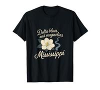 Delta Blues and Magnolias Mississippi Design T-Shirt