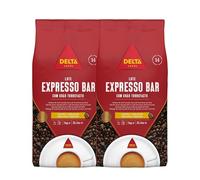 Delta Cafés - Coffee Bean Espresso Bar - 2 Packs of 1 kg - Intensity 14 - Blend of Arabica Coffee Beans and Robust with Natural Roast - Very Aromatic with Caramel Flavor and Roasted Nuts