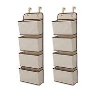 Delta Children 4 Pocket Over The Door Hanging Organizer, 2 Pack, Beige/Tan