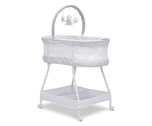 Delta Children Adjustable, fabric, Mesh, White/Grey, Bassinet