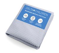 Delta Children Breathable Crib Mattress Pad Cover - 100% Breathable Mattress Pad Cover for Cribs - Elastic Edges for Secure, Universal Fit - Machine W