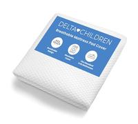 Delta Children Breathable Crib Mattress Pad Cover - Make Every Crib Mattress Breathable, Elastic Edges for Secure, Universal Fit - Machine Washable - 1 Pack, White