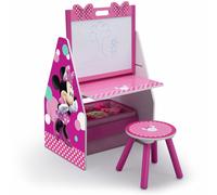 Delta Children Deluxe Kids Art Table | Easel Desk Stool Toy Organizer Disney Minnie Mouse