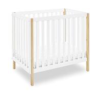 Delta Children Gio Mini Crib with 2.75" Mattress Included, Bianca White/Natural