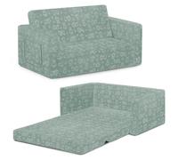 Delta Children Serta Perfect Sleeper Extra Wide Convertible Sofa to Lounger - Comfy 2-in-1 Flip Open Couch/Sleeper for Kids Sage