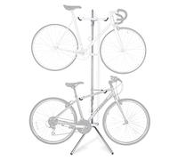Delta Cycle Two Bike Gravity Pole Stand Garage, 2 Bike Storage Rack, No Drilling Required, Fully Adjustable Vertical Bike Rack for Any Style Bicycle, Leaning Wall Bike Rack Holds Up to 60 lbs