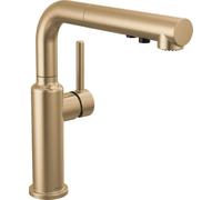 Delta Daneri Pull Out Kitchen Faucet, Gold Kitchen Faucet with Pull Out Sprayer, Kitchen Sink Faucet with Magnetic Docking Station, Champagne Bronze 16879-CZ-DST