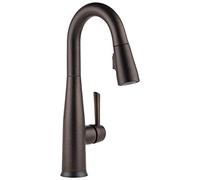 DELTA Essa Single-Handle Bar-Prep Kitchen Sink Faucet with Pull Down Sprayer and Magnetic Docking Spray Head, Venetian Bronze 9913-RB-DST