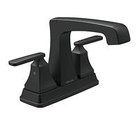 Delta Faucet 2564-BLMPU-DST Two Handle Lavatory Faucet-Metal Pop-Up Centerset, Matte Black
