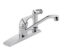 Delta Faucet 300LF-WF Classic, Single Handle Kitchen Faucet with Integral Spray, Chrome