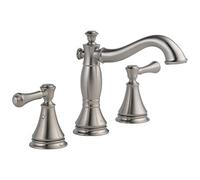 Delta Faucet 3597LF-SSMPU Cassidy Two Handle Wide Spread Bathroom with Metal Pop-Up, Stainless