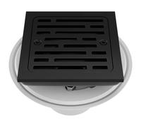 Delta Faucet 4 Inch Tile-In Square Shower Floor Drain Black, Shower Drain Kit, Square Shower Drain, Chrome Shower Drain, Shower Floor Drain, Matte Black DT062412-BL