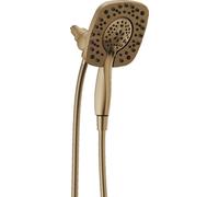Delta Faucet 4-Spray In2ition Dual Shower Head with Handheld Spray, Gold Shower Head with Hose, Showerheads & Handheld Showers, Handheld Shower Heads, Champagne Bronze 58498-CZ