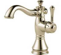 Delta Faucet 597LF-PNMPU Cassidy Single Hole-Single Handle-4-Inch Plate/Metal Pop-up, Polished Nickel