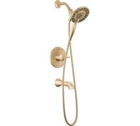 Delta Faucet Albion 14 Series Single Handle Bath and Shower Faucet Set, Gold Shower Trim Kit with In2ition 2-in-1 4-Setting Dual Shower Head, Bronze