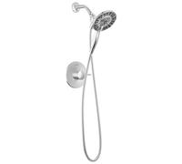 Delta Faucet Albion 14 Series Single-Handle Shower Faucet, Chrome Shower Trim Kit with 4-Setting In2ition 2-in-1 Dual Hand Held Shower Head with Hose, Chrome T142855-I (Valve Not Included)