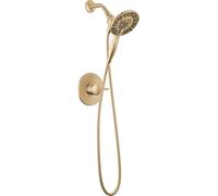 Delta Faucet Albion 14 Series Single Handle Shower Faucet, Gold Shower Trim Kit with In2ition 2-in-1 4-Setting Dual Shower Head with Hose, Champagne Bronze T142855-CZ-I