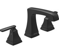 Delta Faucet Ashlyn Widespread Bathroom Faucet 3 Hole, Matte Black Bathroom Faucet Black, Bathroom Sink Faucet, Diamond Seal Technology, Metal Drain Assembly, Matte Black 3564-BLMPU-DST
