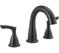 Delta Faucet Broadmoor Pull Down Bathroom Faucet Black, Bathroom Pull Out Faucet, Widespread Bathroom Faucet 3 Hole with Magnet Dock, Bathroom Sink Faucet, Matte Black 35765LF-BLPD