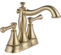 Delta Faucet Cassidy Gold Bathroom Faucet, Centerset Bathroom Faucet, Metal Drain Assembly, Champagne Bronze 2597LF-CZMPU