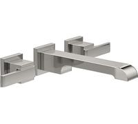 Delta Faucet Delta T3567LF-SSWL Ara Two Handle Wall-Mount Lavatory Faucet, Stainless