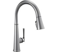 Delta Faucet Emmeline Single-Handle Kitchen Sink Faucet with Pull Down Sprayer, ShieldSpray Technology and Magnetic Docking Spray Head, Lumicoat Arctic Stainless 9182-AR-PR-DST