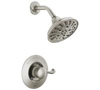 Delta Faucet Esato 14 Series Single-Handle Shower Faucet, Shower Trim Kit with 5-Spray H2Okinetic Shower Head, SpotShield Brushed Nickel 142897-SP (Valve Included)