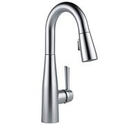 Delta Faucet Essa Bar Faucet Brushed Nickel, Bar Sink Faucet Single Hole, Wet Bar Faucets with Pull Down Sprayer, Prep Sink Faucet, Faucet for Bar Sink, Arctic Stainless 9913-AR-DST